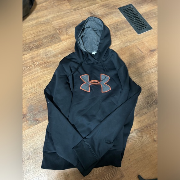 Under Armour Women's Black and Orange Hoodie - Picture 2 of 4